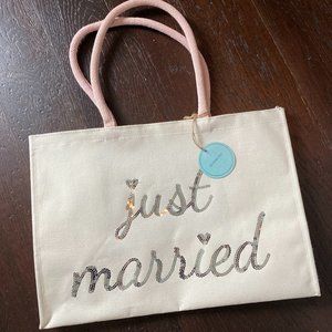 "Just Married" Sequin Tote Bag
